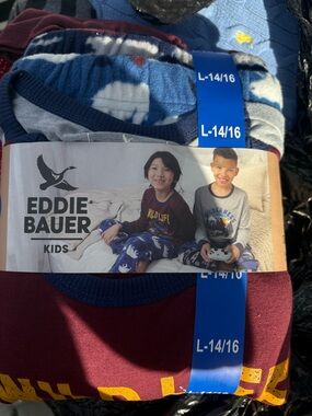 Eddie Bauer Youth Sleep Set - Maroon, Blue, Gray